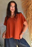 Conrad Cap Sleeve Tank Rust